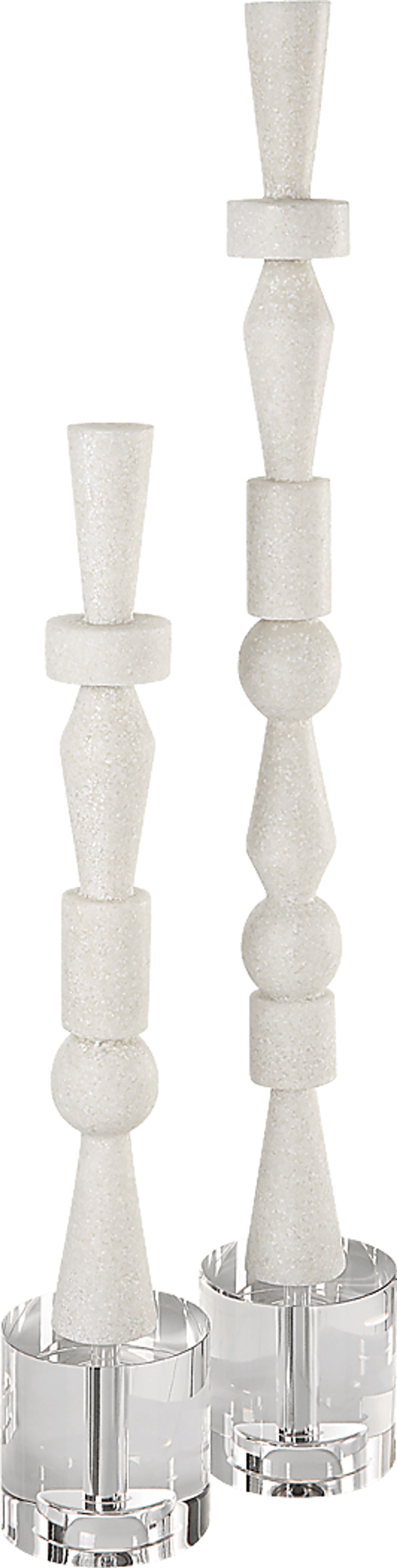 Wisby White Sculpture, Set of 2 - Image 1