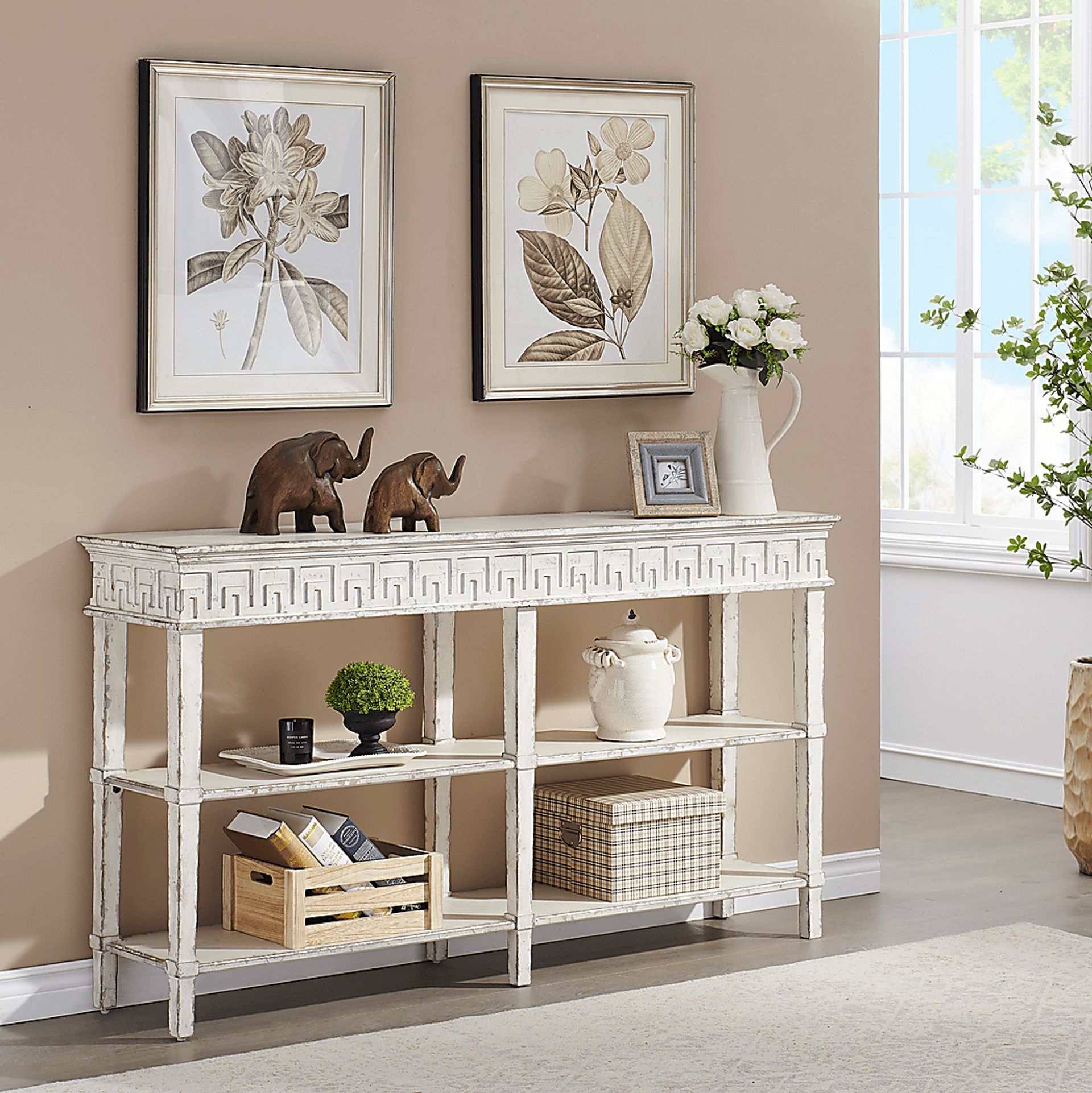 Wishek White Sofa Table - Image 4