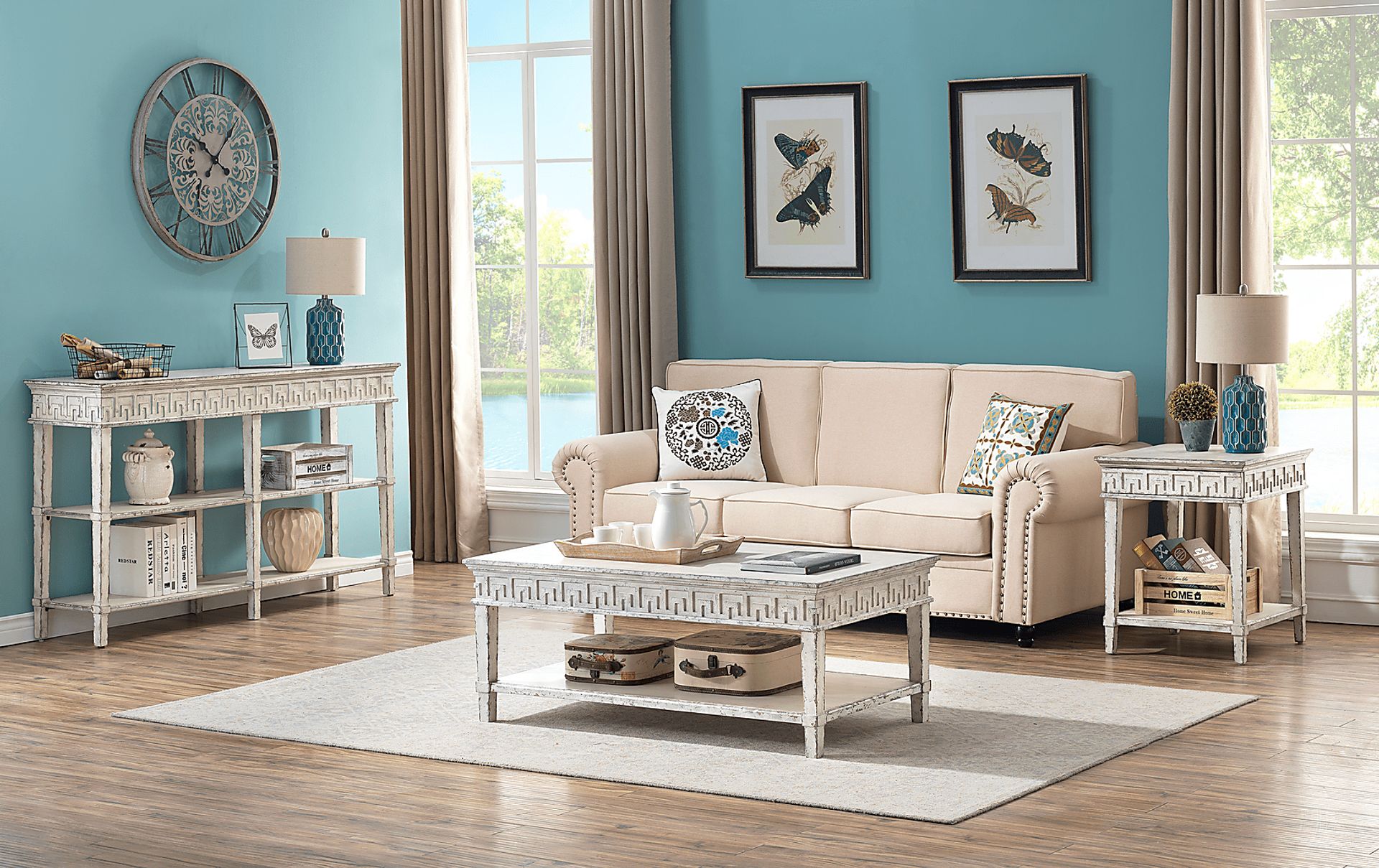 Wishek White Sofa Table - Image 5