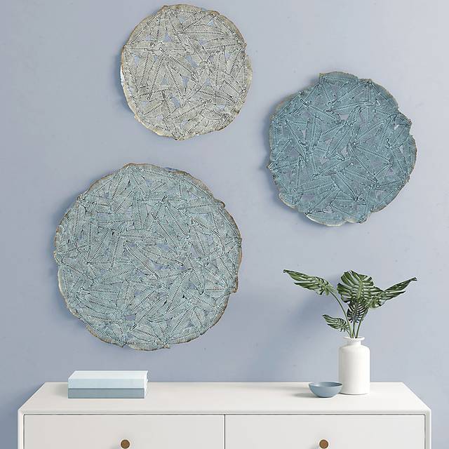 Wiskon Blue Iron Painted Wall Decor Set of 3 - Thumbnail - Image 11