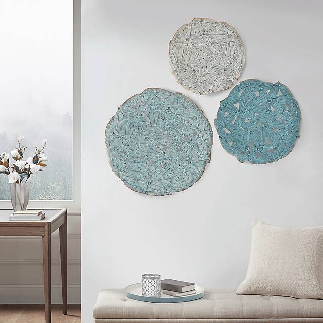 Wiskon Blue Iron Painted Wall Decor Set of 3 - Thumbnail - Image 10