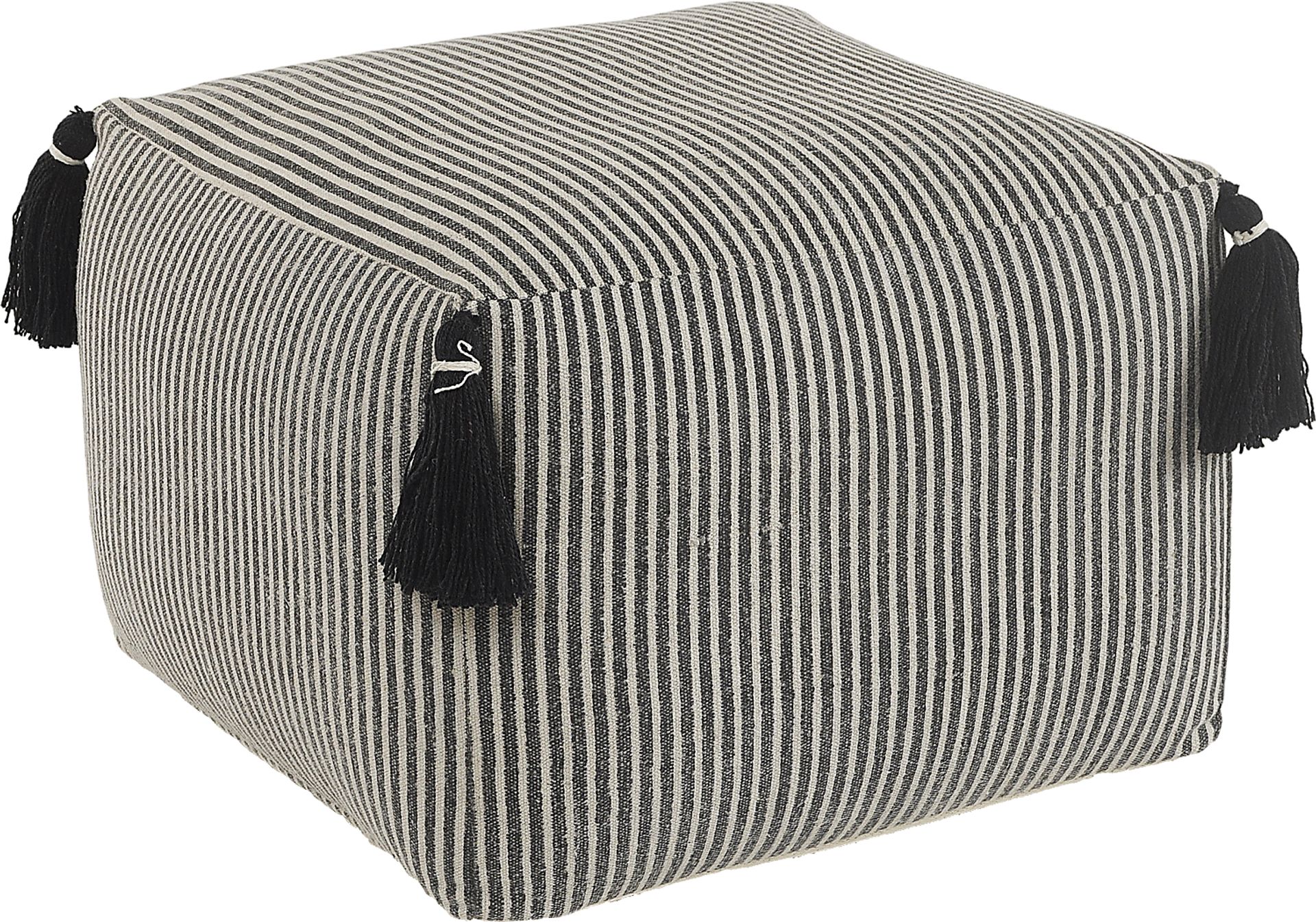 Witboi Gray/Black Pouf - Image 1