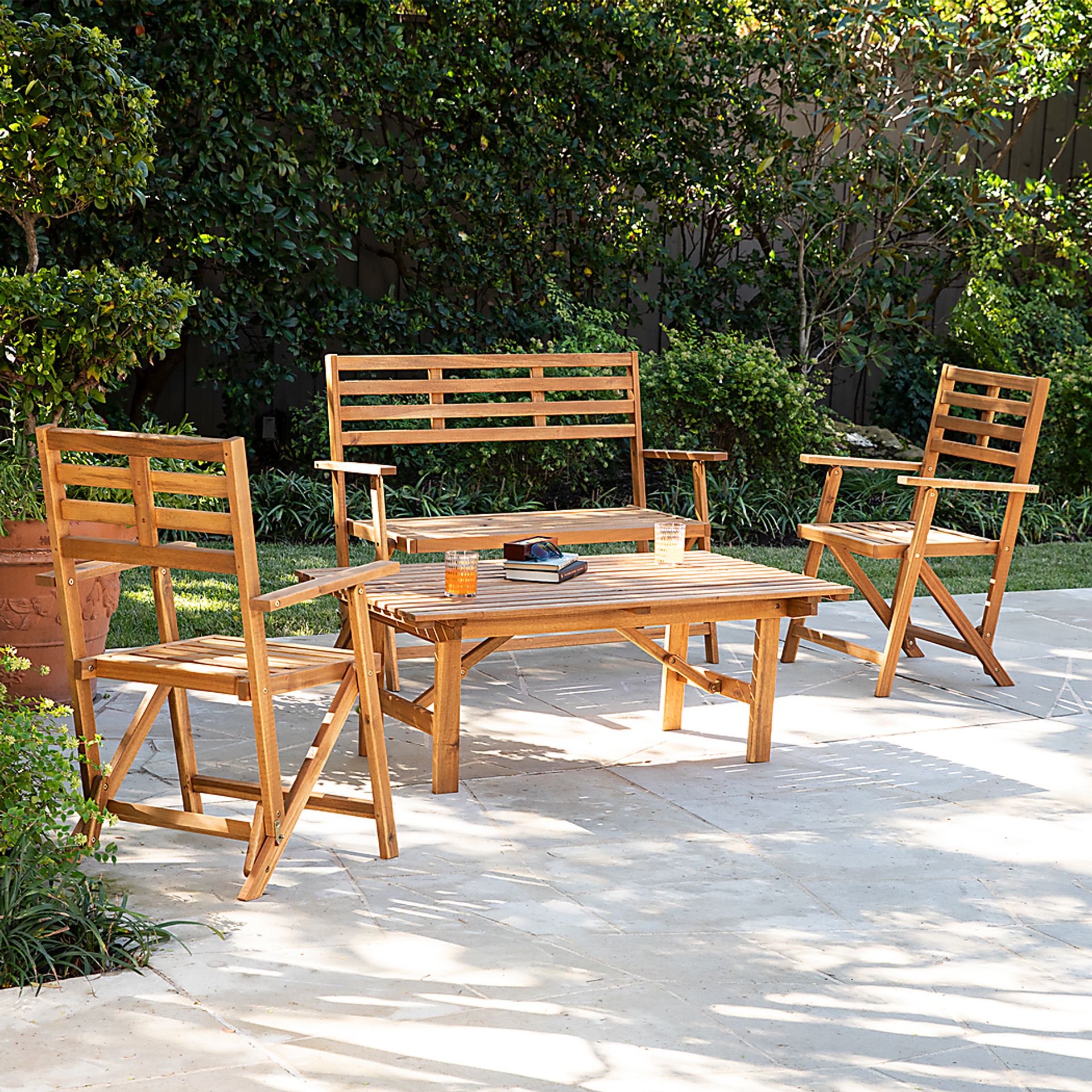 Witeria Natural Outdoor Accent Bench - Image 8