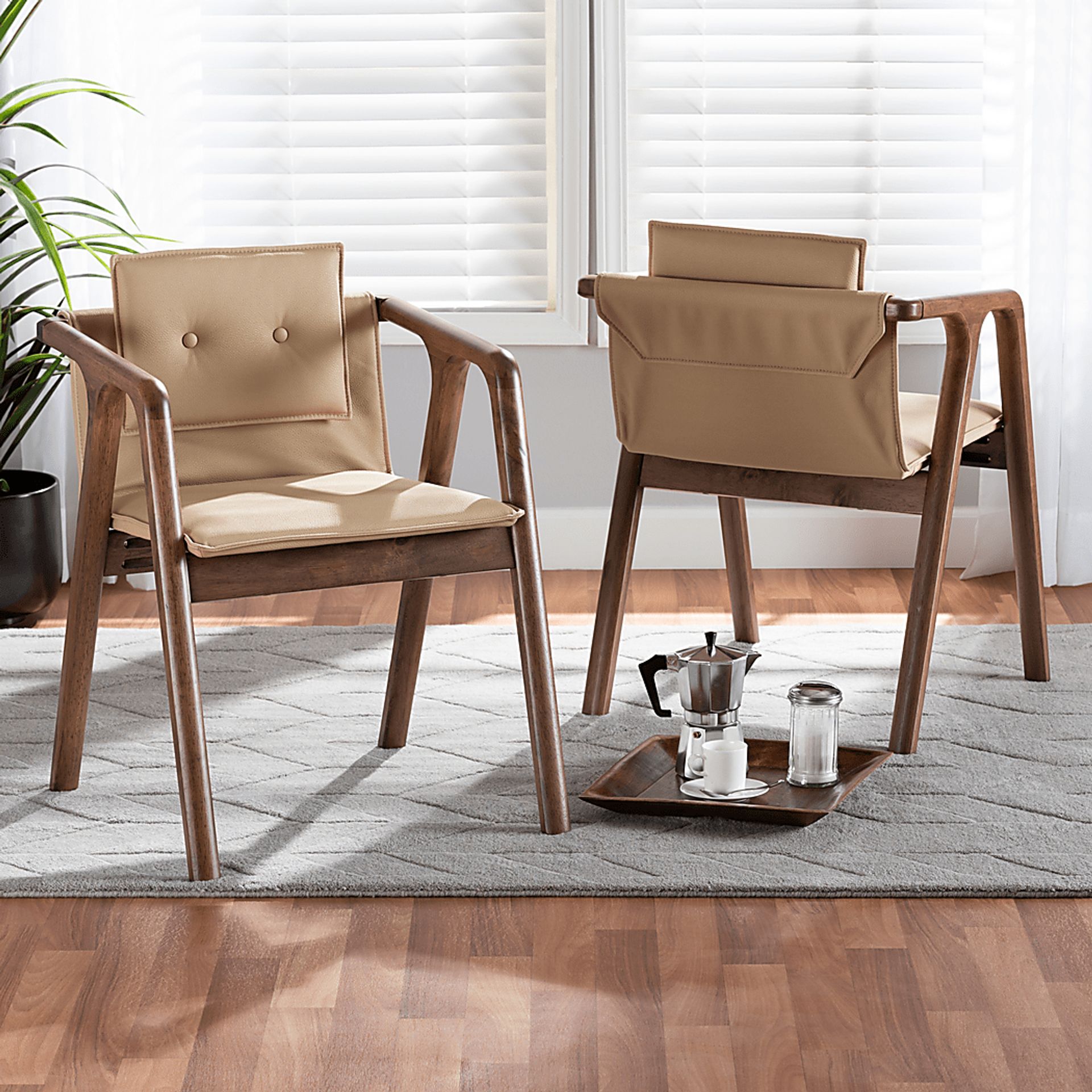 Wogan Beige Arm Chair, Set of 2 - Image 7