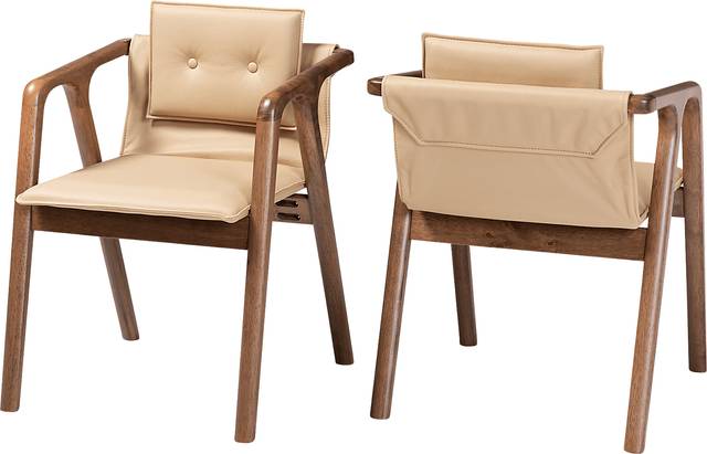 Wogan Beige Arm Chair, Set of 2 - Thumbnail - Image 1
