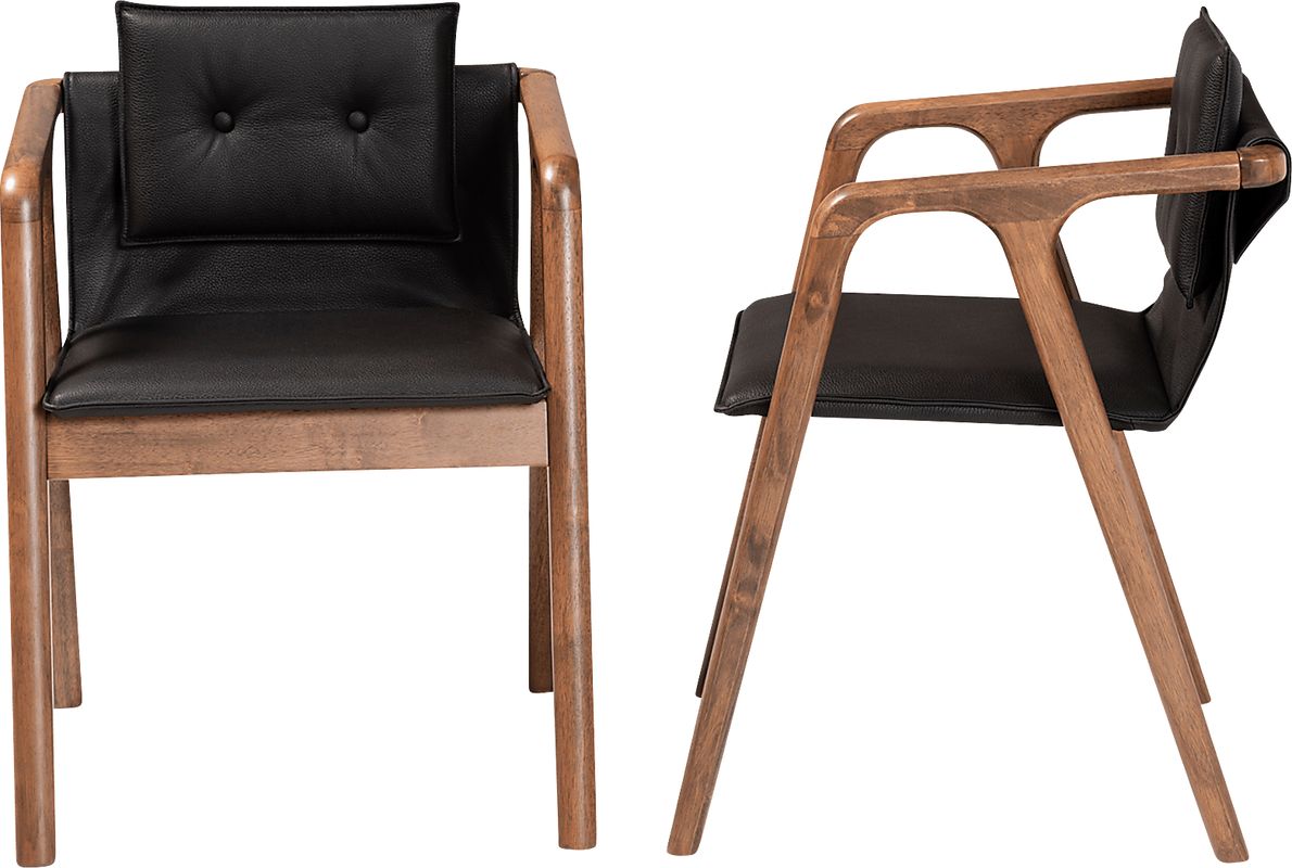 Wogan Black Arm Chair, Set of 2