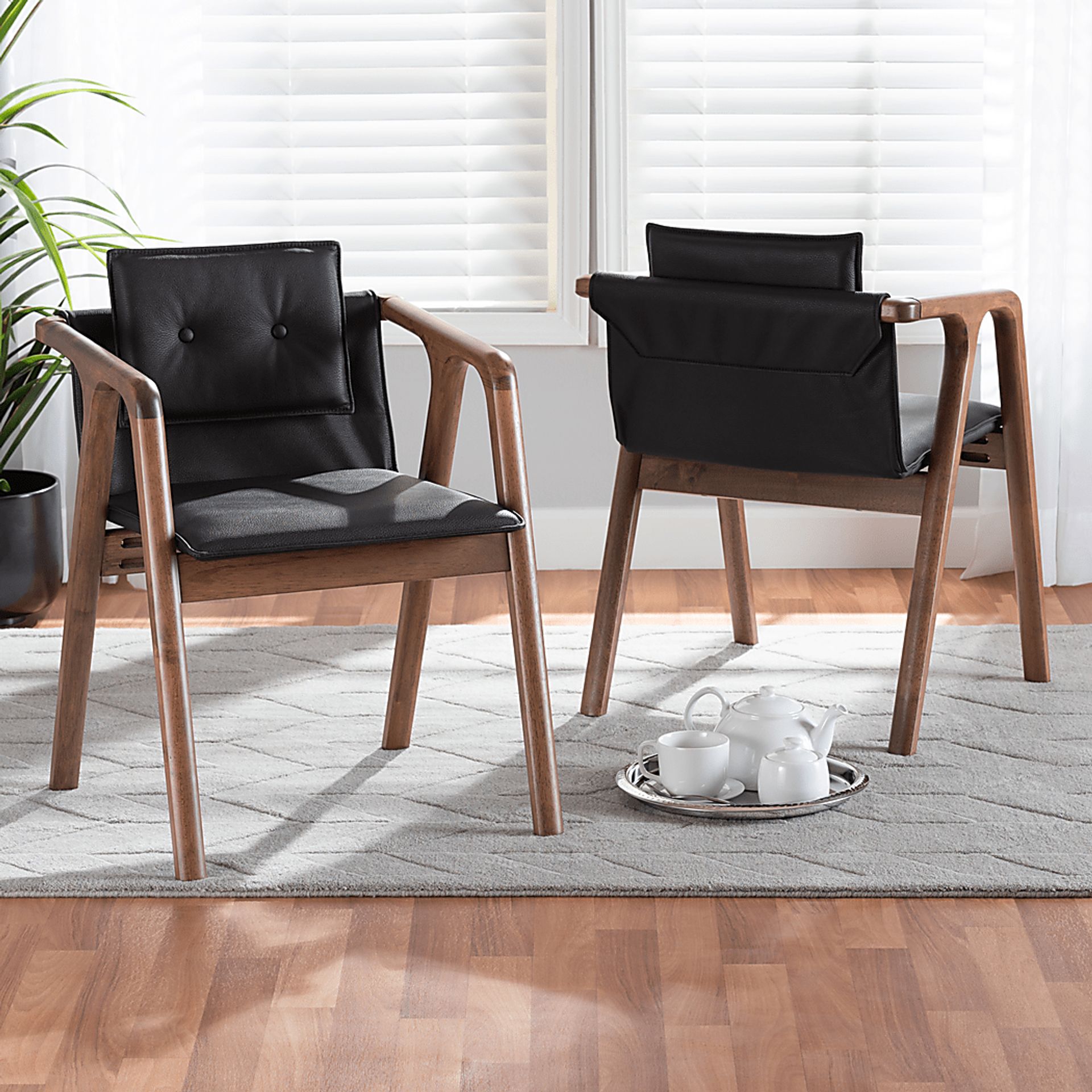 Wogan Black Arm Chair, Set of 2 - Image 7