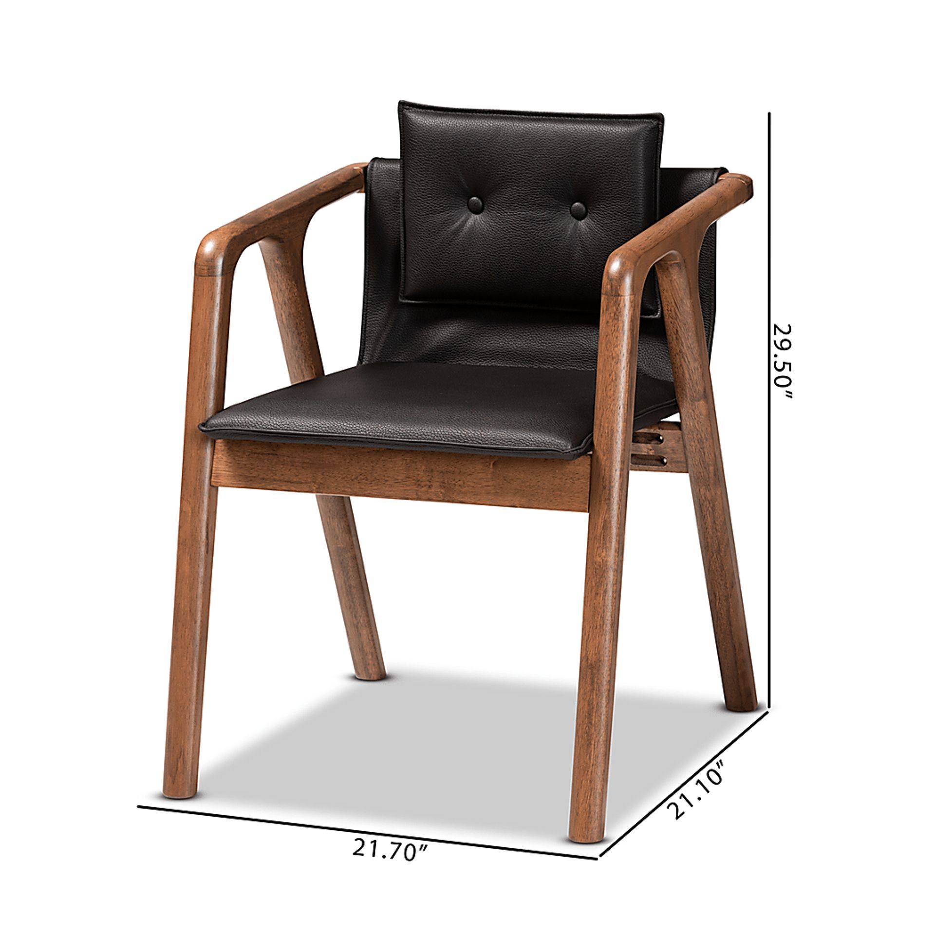 Wogan Black Arm Chair, Set of 2 - Image 9