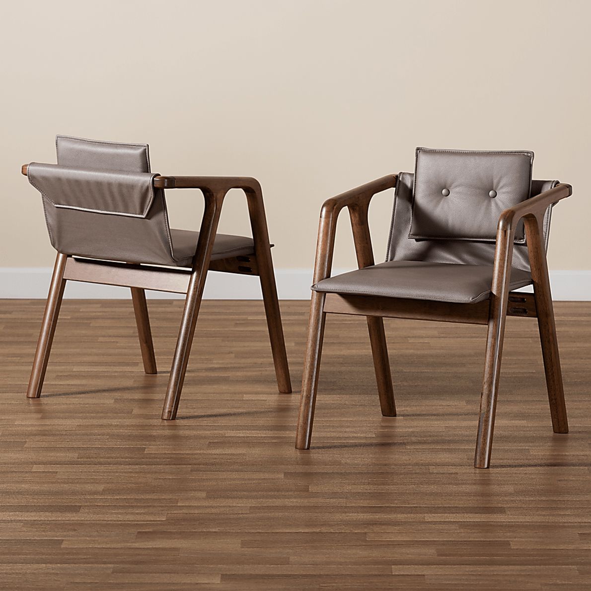 Wogan Gray Arm Chair, Set of 2