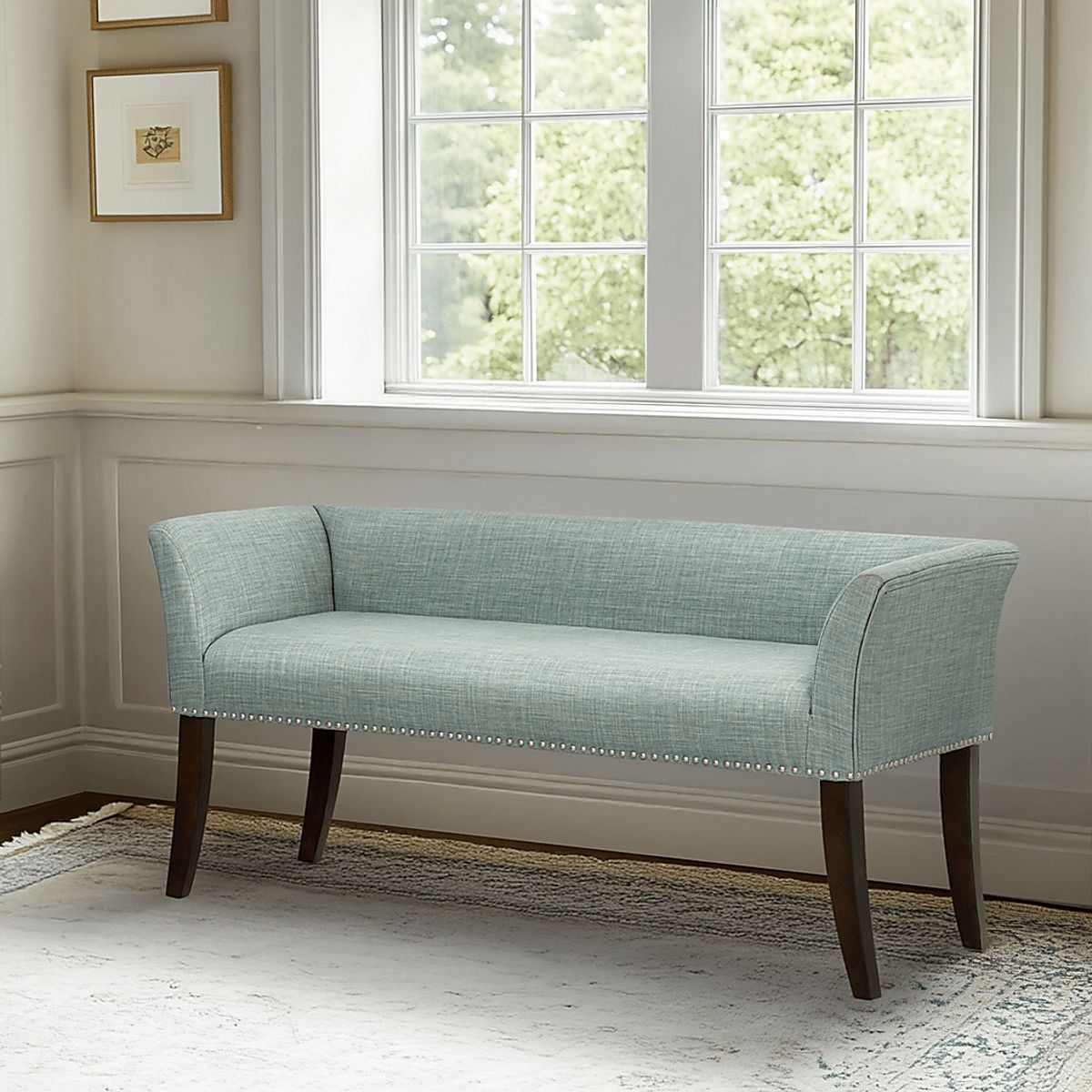 Wolfdew Blue Colors Polyester Fabric Accent Bench | Rooms to Go