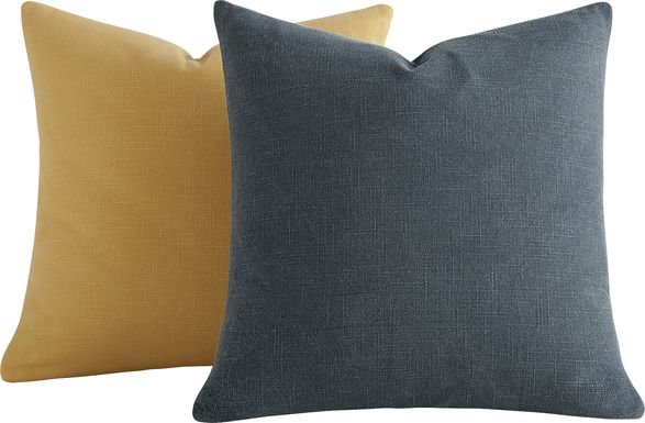 Wolfe Mustard/Navy Accent Pillow Set of 2