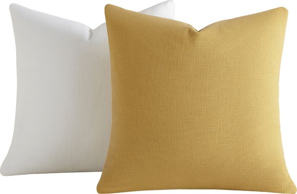 Wolfe Mustard/White Accent Pillow Set of 2