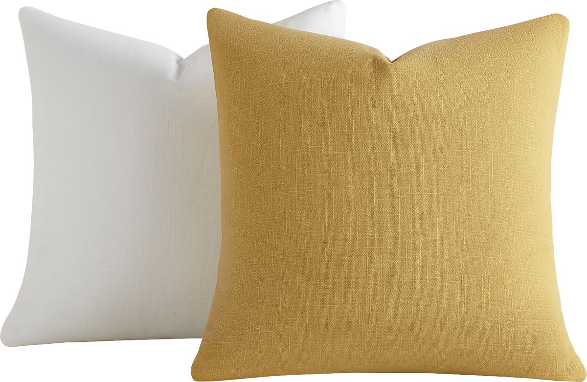 Mustard and white cushions hotsell