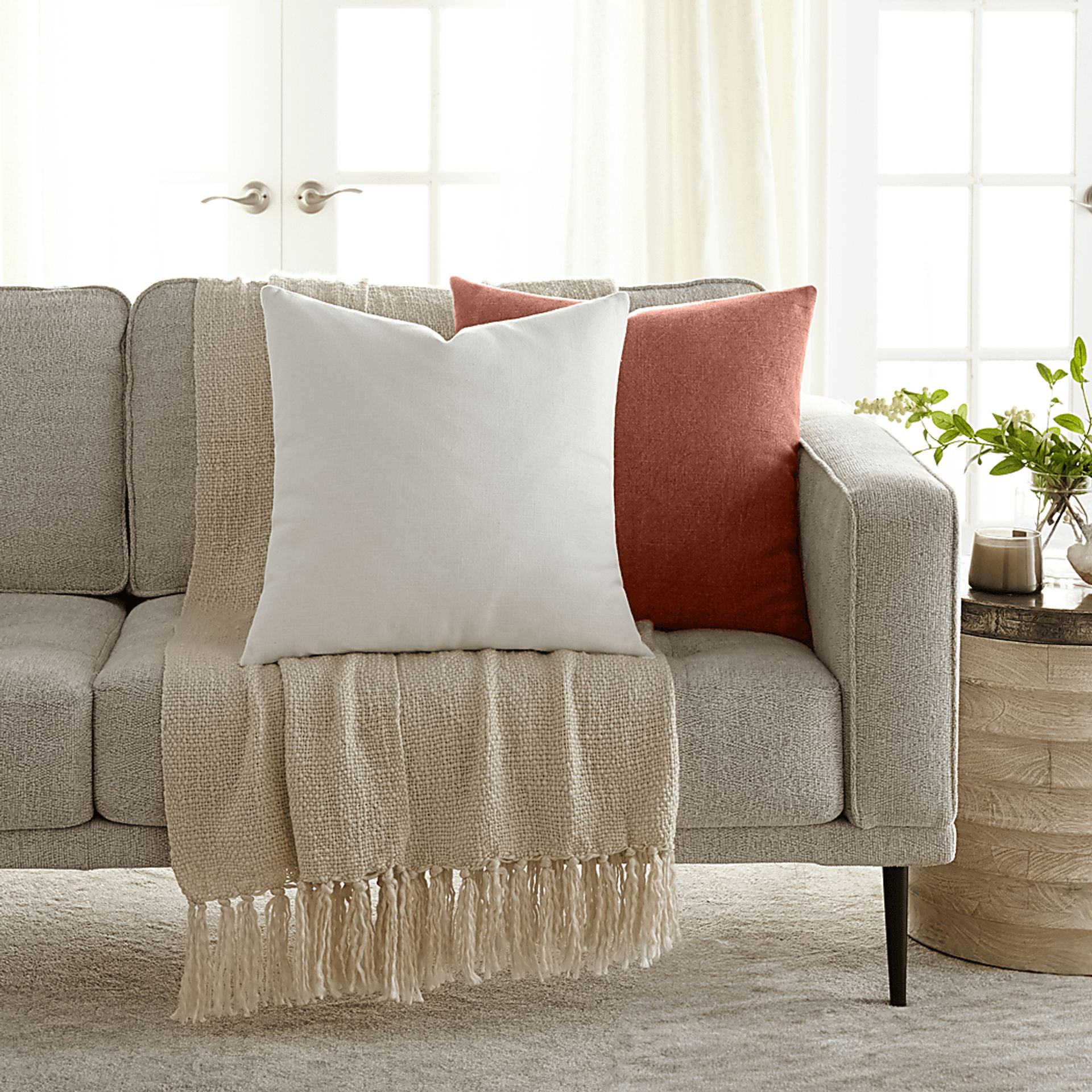 Wolfe Terracotta/Natural Accent Pillow Set of 2 - Image 2