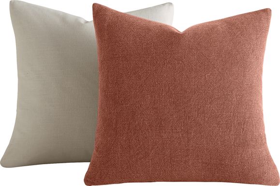 Wolfe Terracotta/Natural Accent Pillow Set of 2