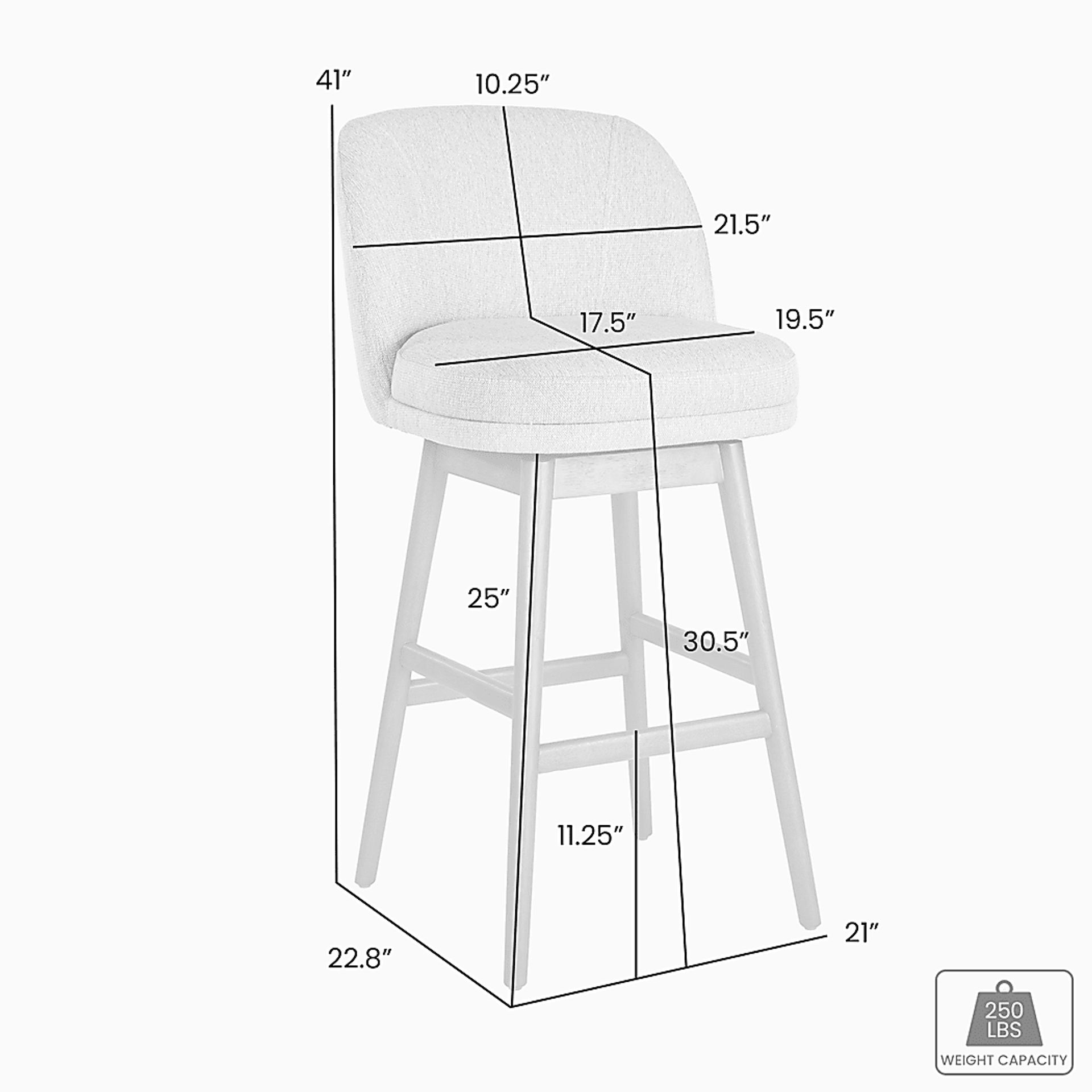 Wolfphone II Dark Brown and Taupe Barstool - Image 8