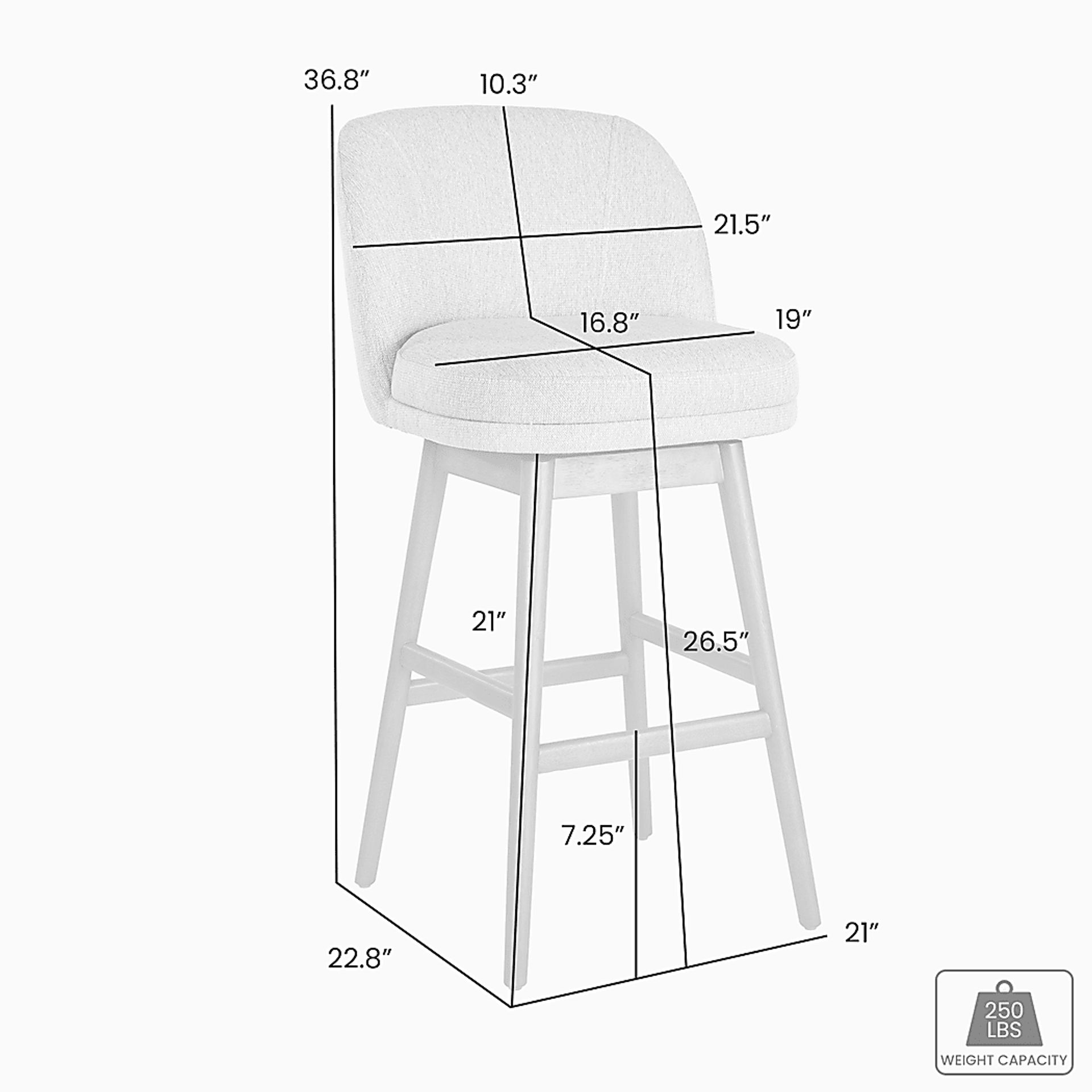 Wolfphone II Dark Brown and Taupe Counter Height Stool - Image 7