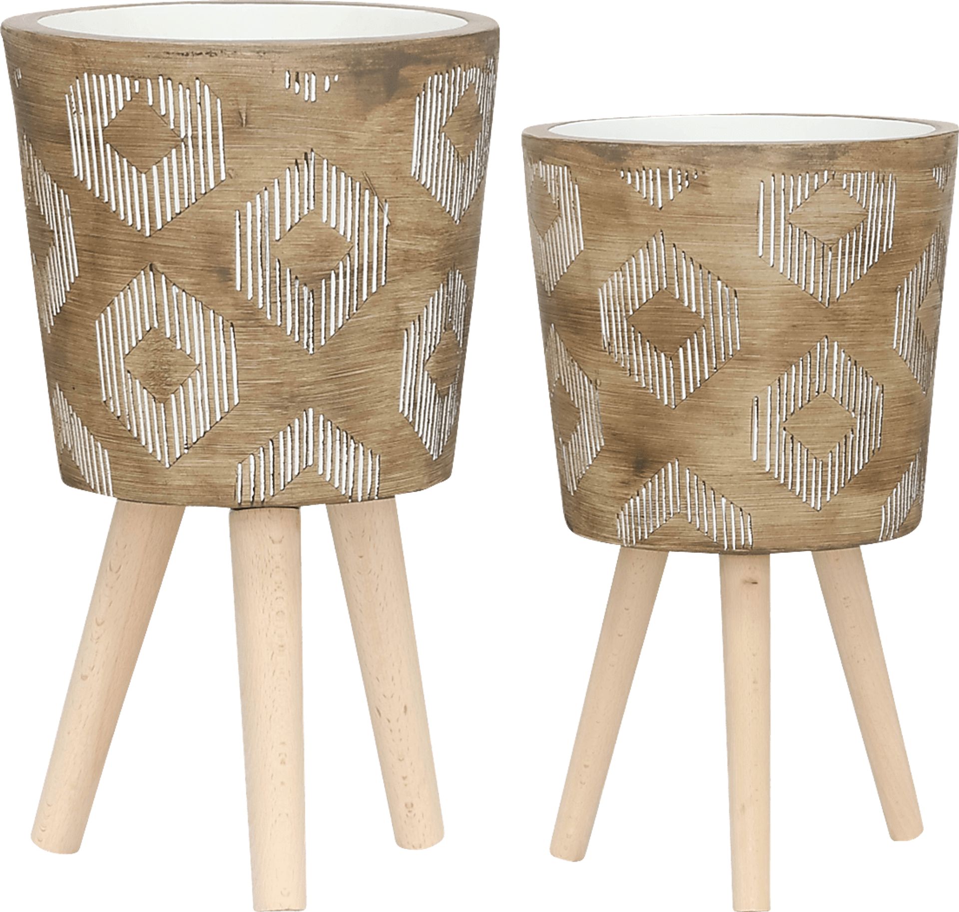 Woodaire Brown Planter, Set of 2 - Image 1