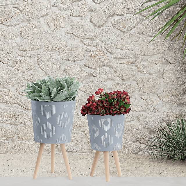 Woodaire Gray Planter, Set of 2 - Thumbnail - Image 2