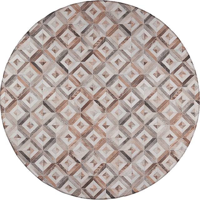 Woodbend Beige 8' Round Rug - Thumbnail - Image 1