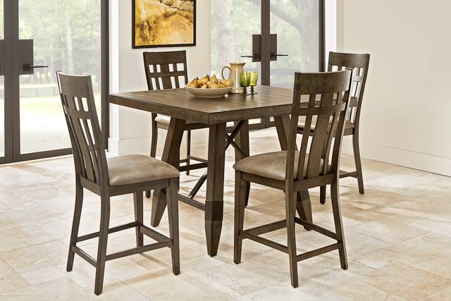 Woodcote Brown 5 Pc Square Counter Height Dining Room - Thumbnail - Image 1