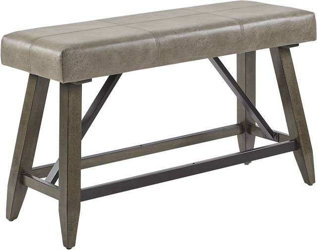 Woodcote Brown Counter Height Bench - Thumbnail - Image 1