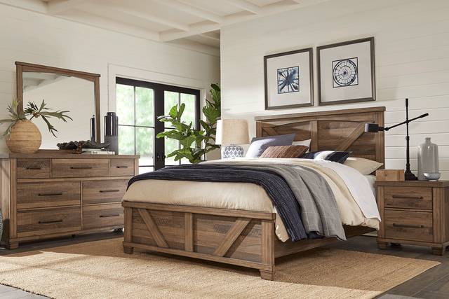Woodcreek Brown 5 Pc King Panel Bedroom - Thumbnail - Image 1