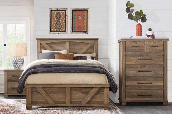 Barringer Place 5 Pc Merlot Dark Wood King Bedroom Set With 3 Pc King Panel  Bed, Nightstand, Tall Chest - Rooms To Go