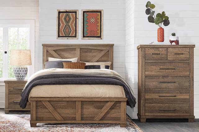 Woodcreek Brown 5 Pc Queen Panel Bedroom - Thumbnail - Image 1