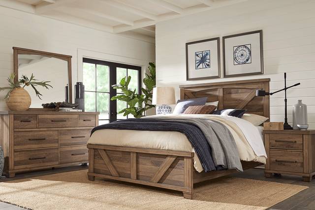 Woodcreek Brown 7 Pc Queen Panel Bedroom - Thumbnail - Image 1