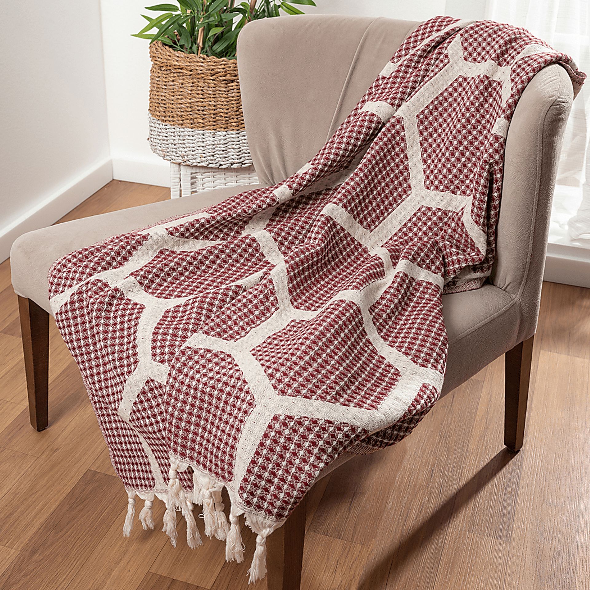 Woodgaler Red Throw Blanket - Image 2