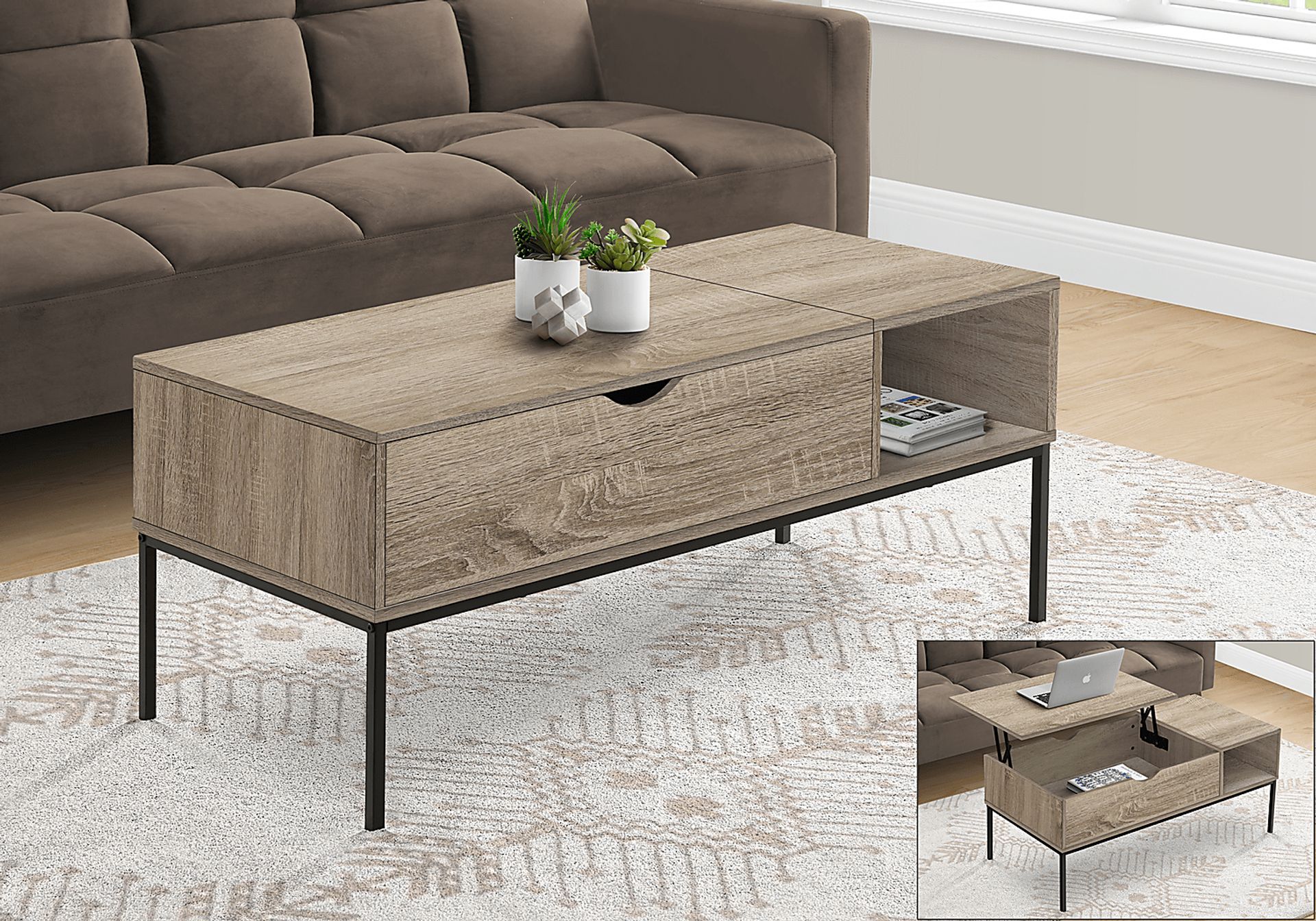 Woodglynn Taupe Lift Top Cocktail Table - Image 2