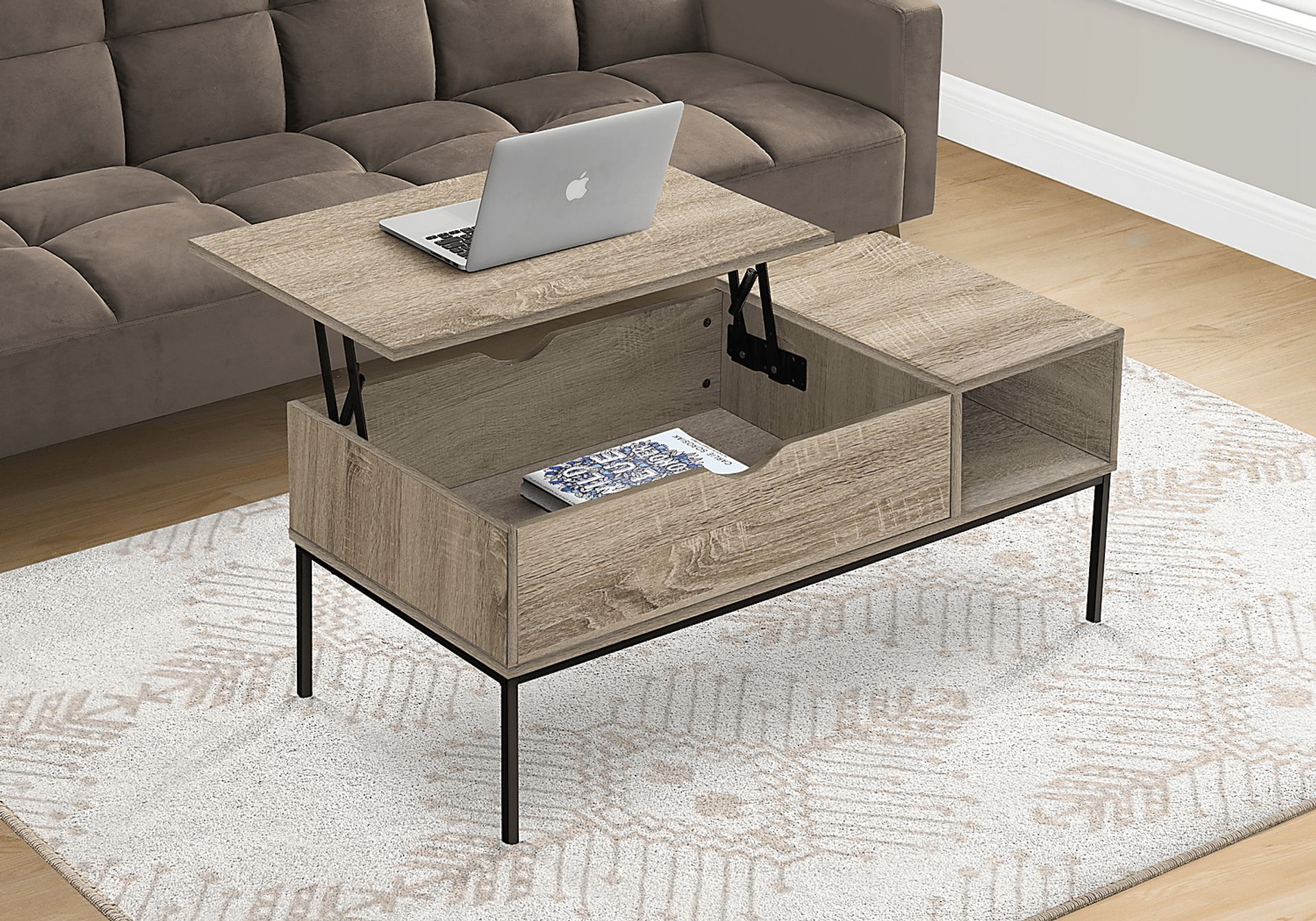 Woodglynn Taupe Lift Top Cocktail Table - Image 3