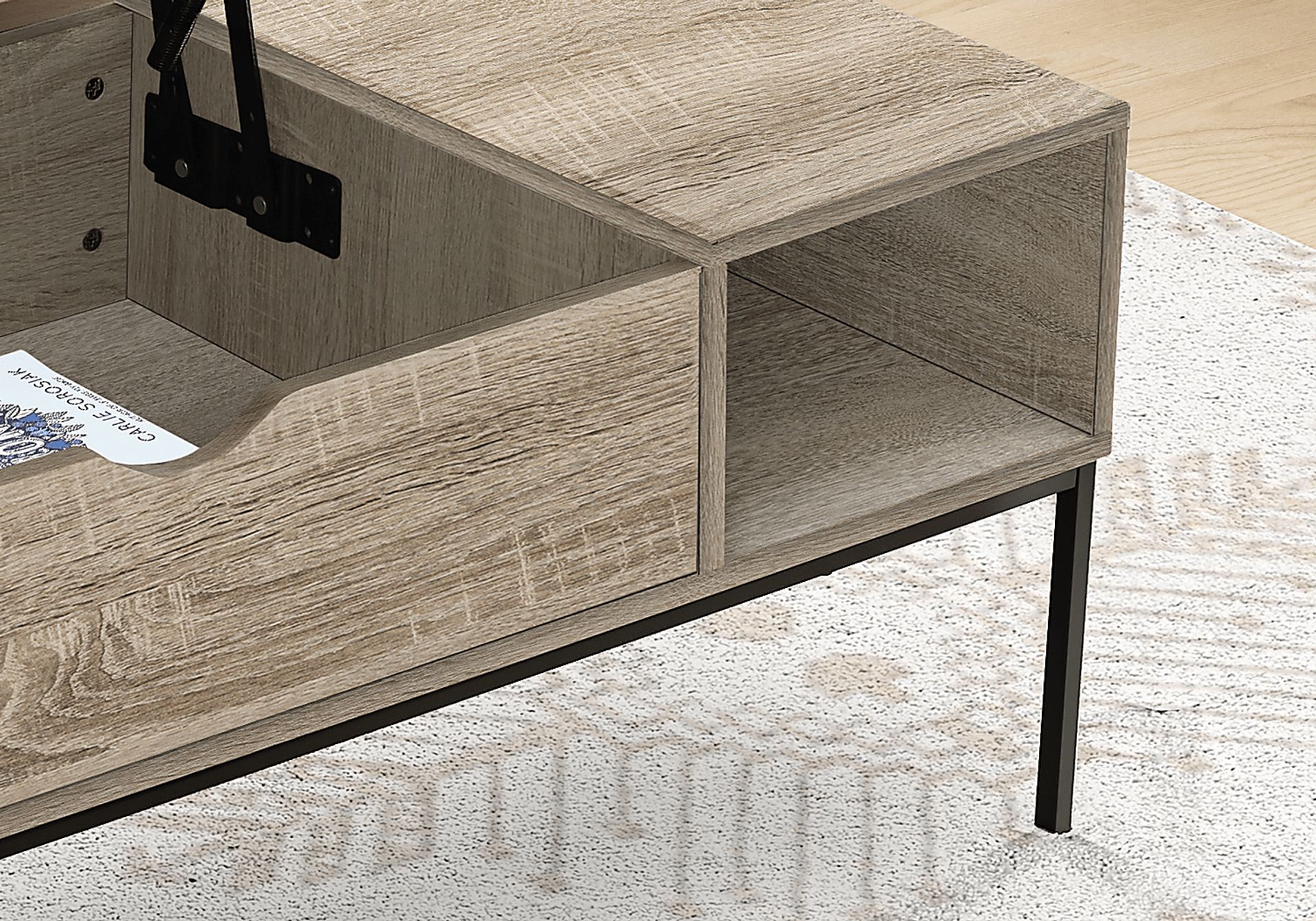 Woodglynn Taupe Lift Top Cocktail Table - Image 5