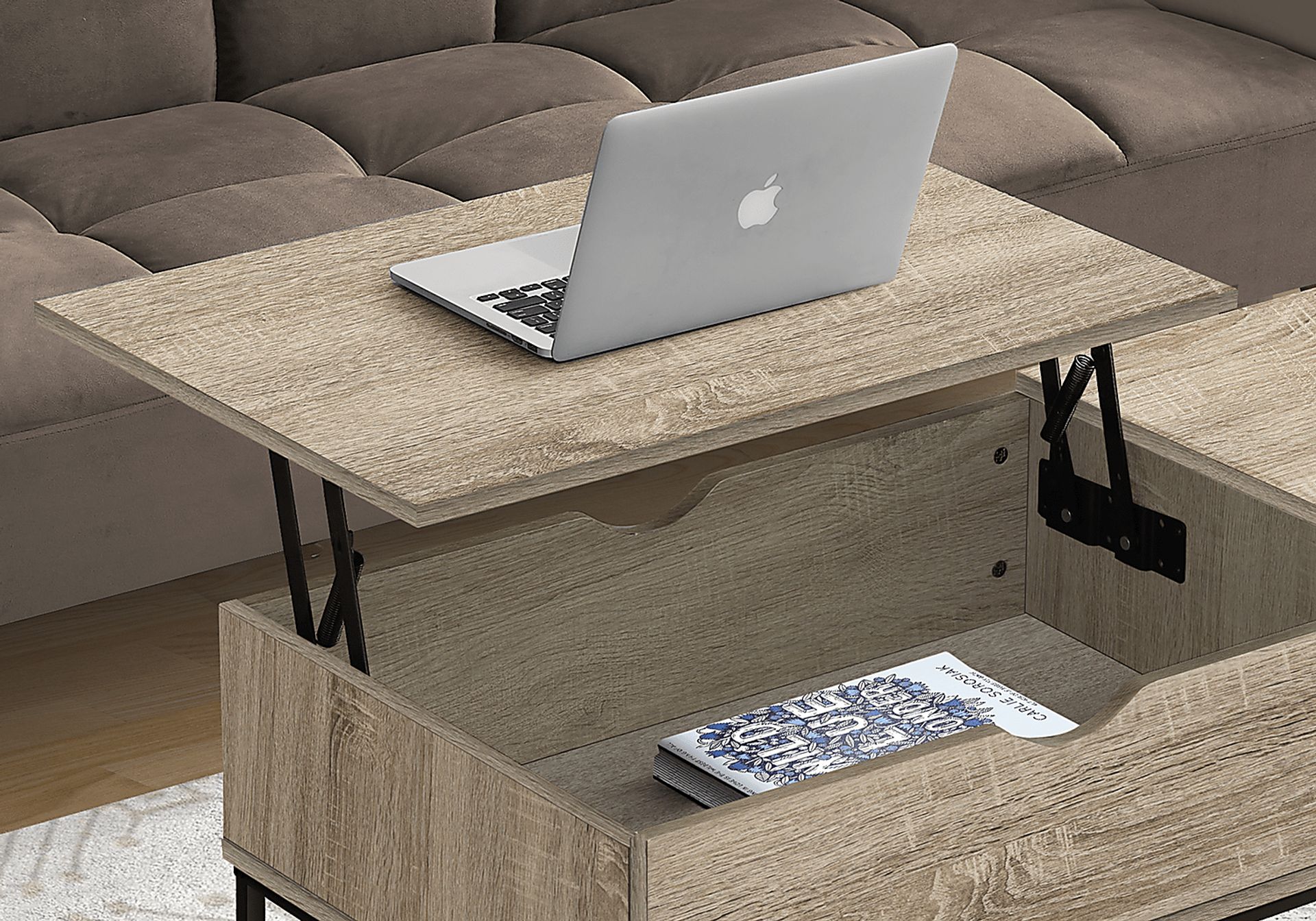 Woodglynn Taupe Lift Top Cocktail Table - Image 6