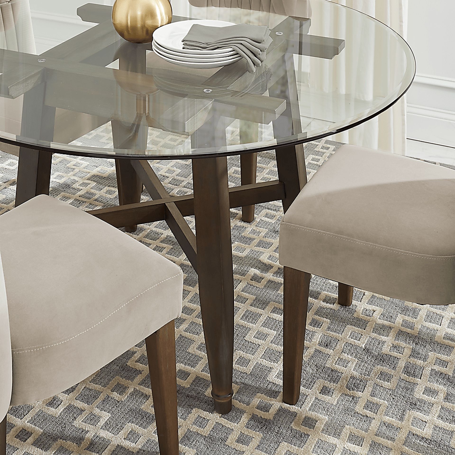 Woodland Avenue Brown 5 Pc Round Dining Set with Wine Chairs - Image 3