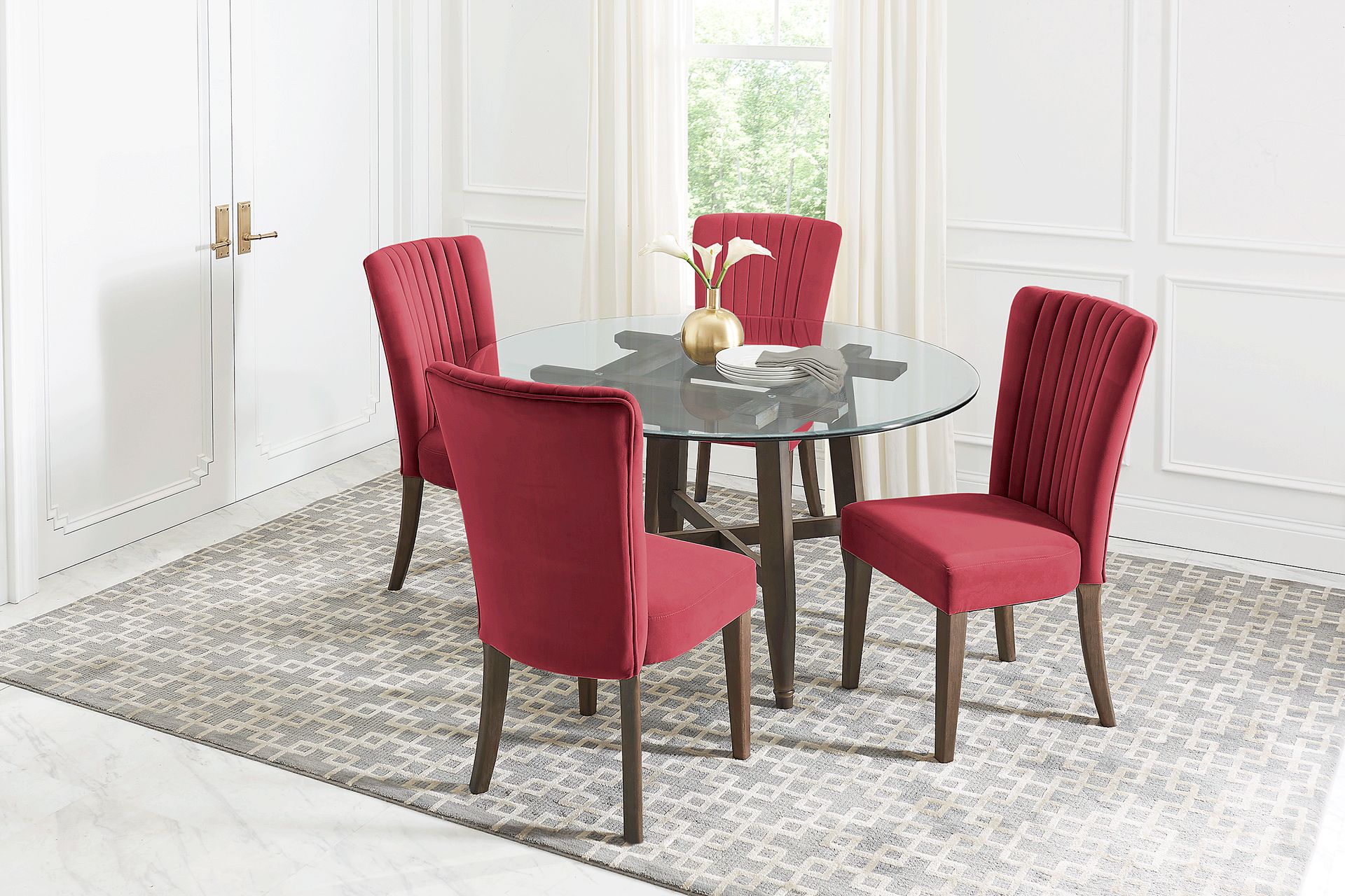 Woodland Avenue Brown 5 Pc Round Dining Set with Wine Chairs - Image 1