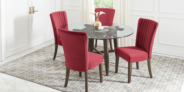 Woodland Avenue Brown 5 Pc Round Dining Set with Wine Chairs