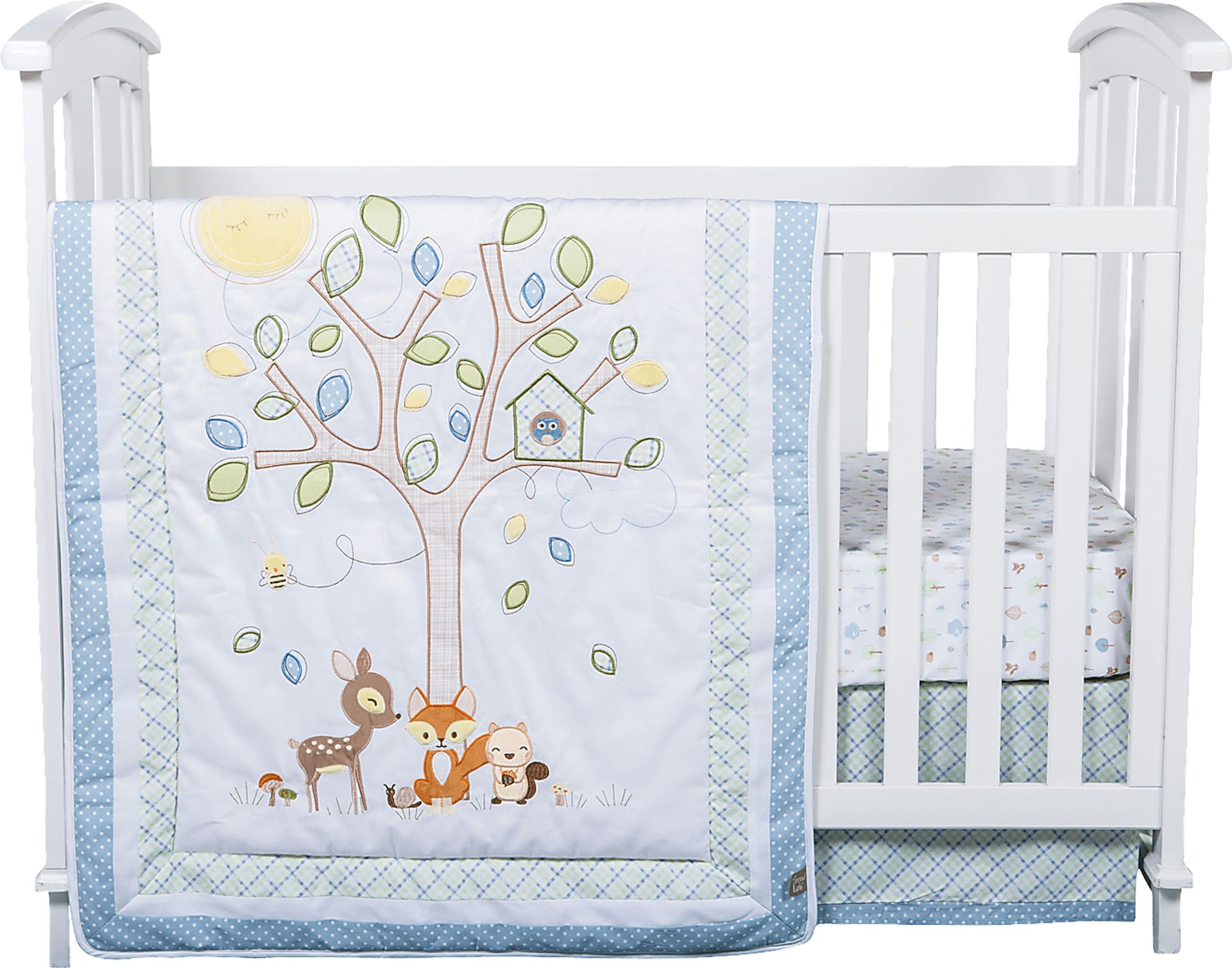 Woodland Storytime Blue 6 Pc Baby Bedding Set - Image 3