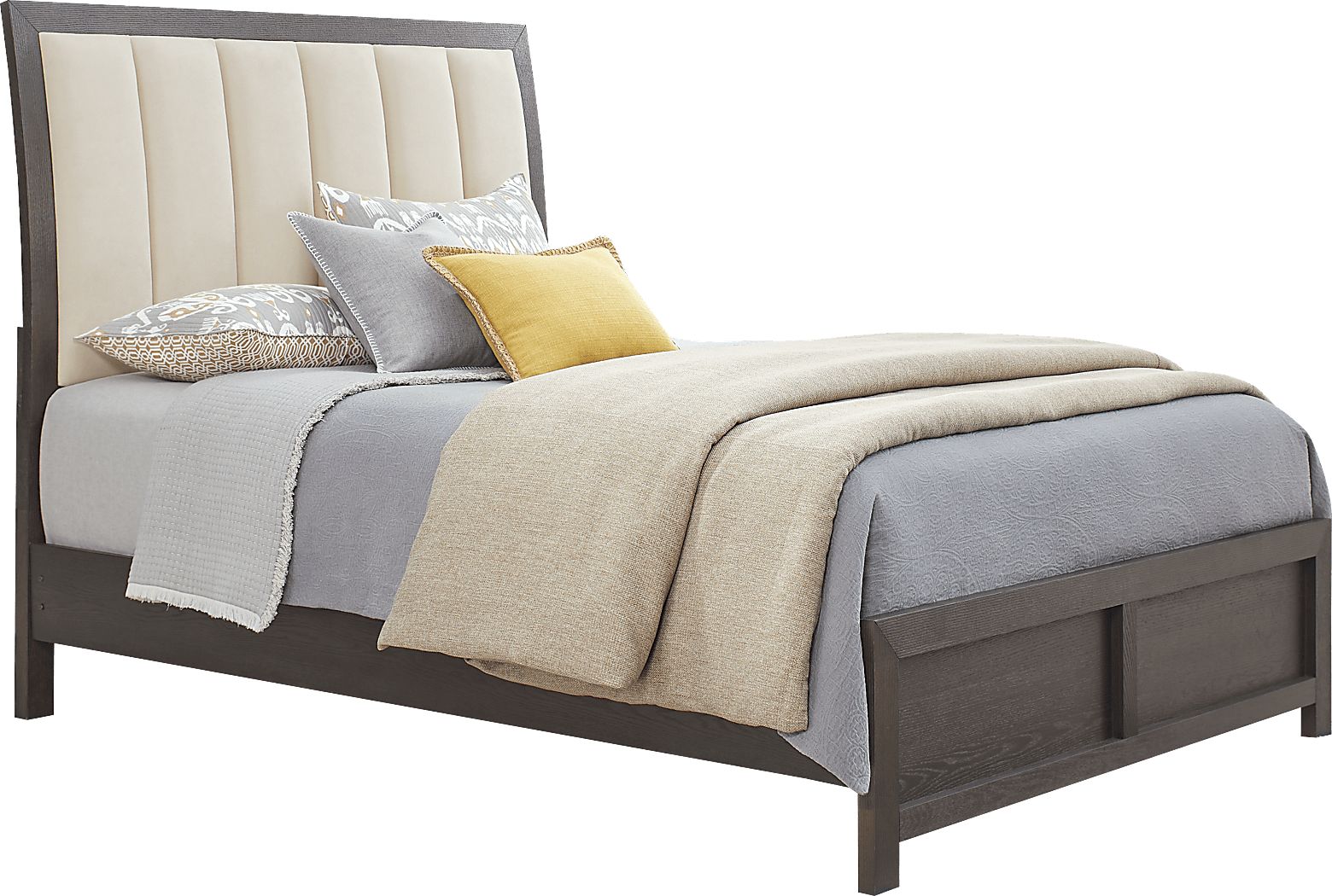 3 pc king upholstered sleigh bed