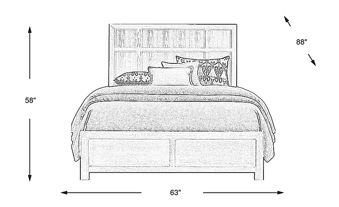 Woodley Dark Brown 3 Pc Queen Panel Bed