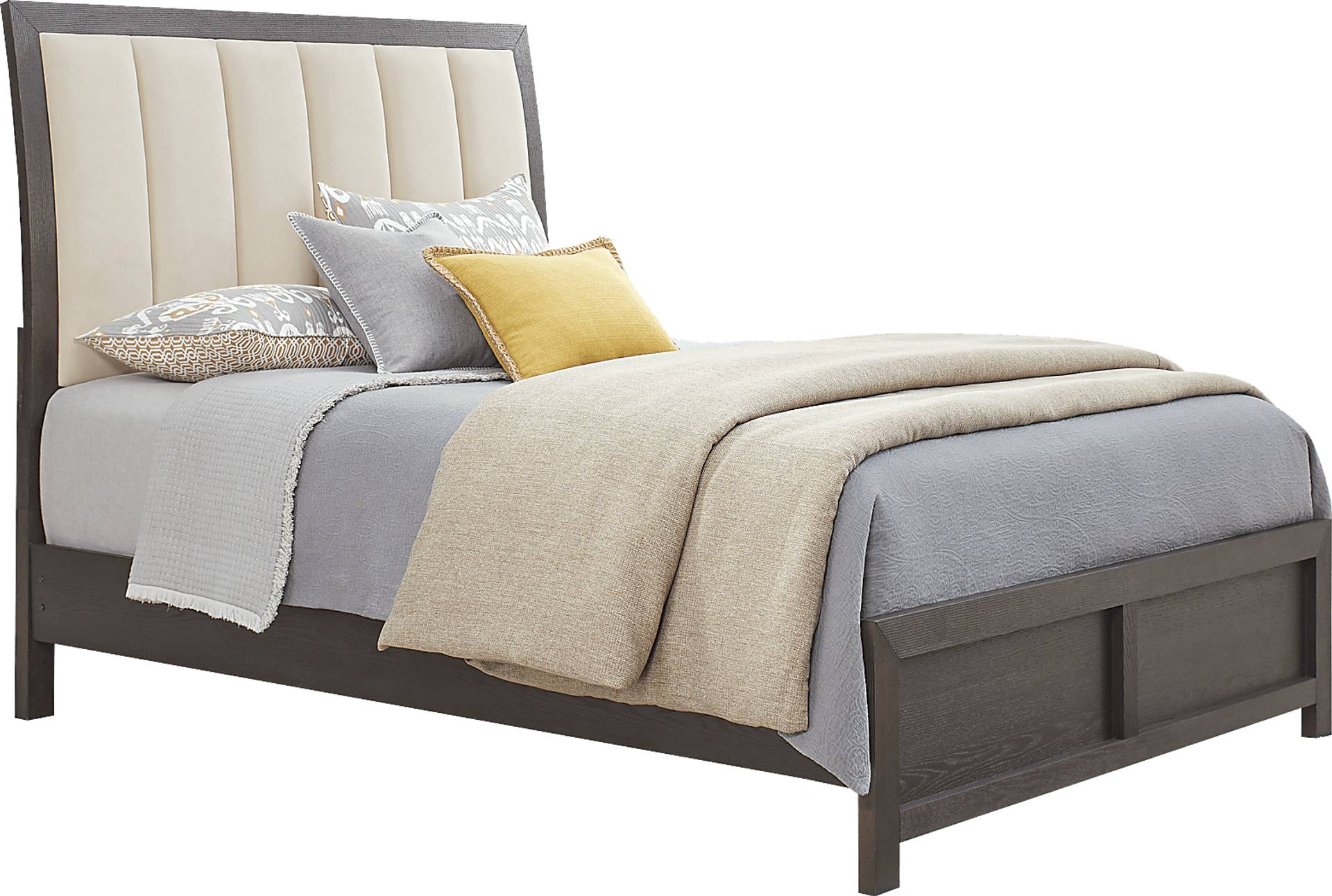 3 pc queen upholstered sleigh bed