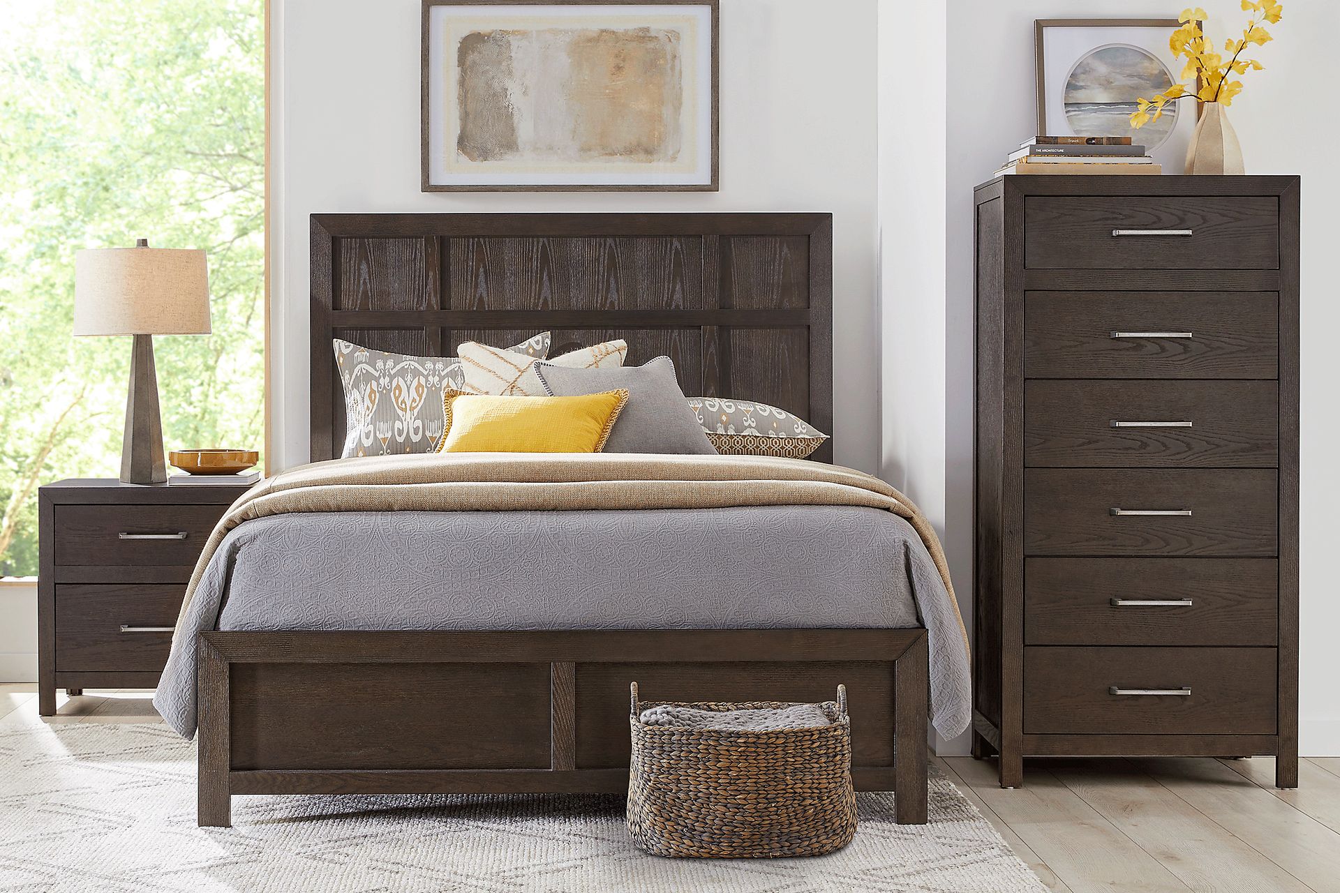 Woodley Dark Brown 3 Pc Queen Panel Bed - Image 2
