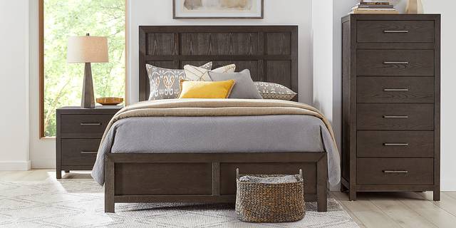 Woodley Dark Brown 3 Pc Queen Panel Bed - Thumbnail - Image 2