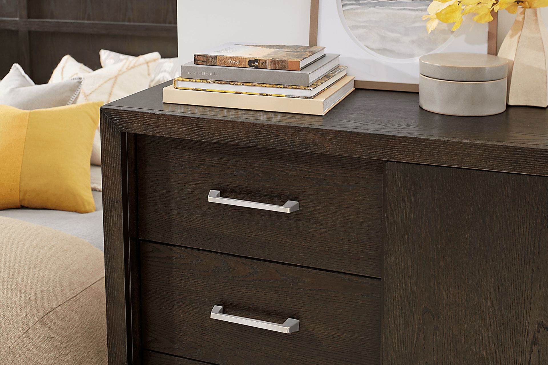 Woodley Dark Brown 5 Pc Queen Panel Bedroom - Image 9