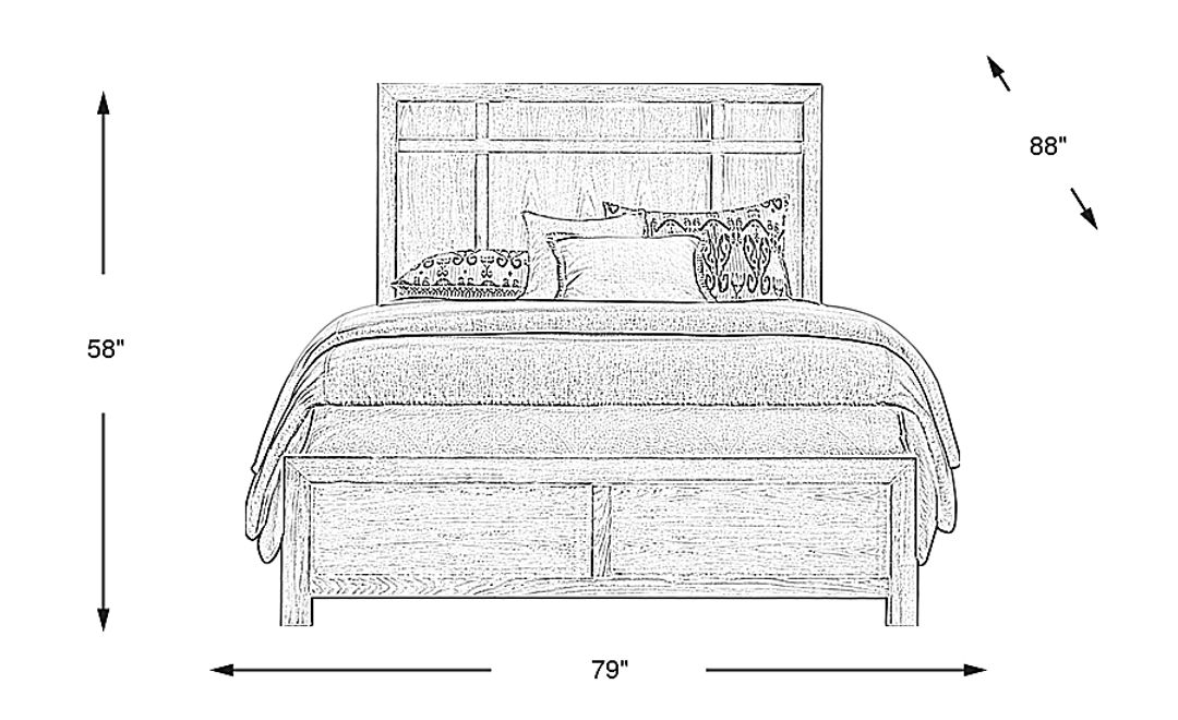 Woodley Natural 3 Pc King Panel Bed
