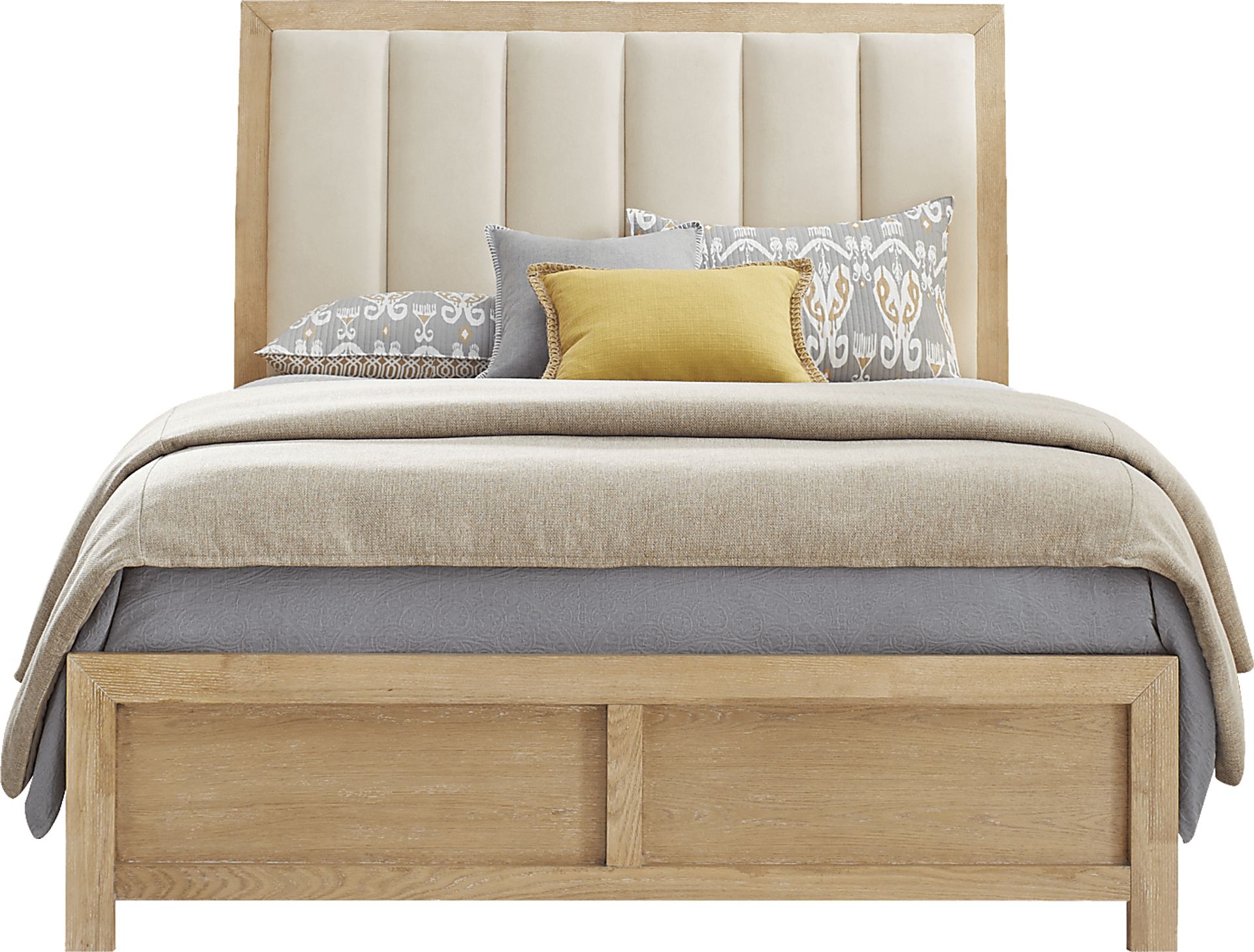 Woodley Natural 3 Pc King Upholstered Bed - Image 3