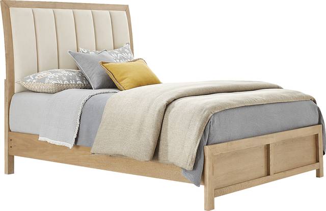Woodley Natural 3 Pc King Upholstered Bed - Thumbnail - Image 1