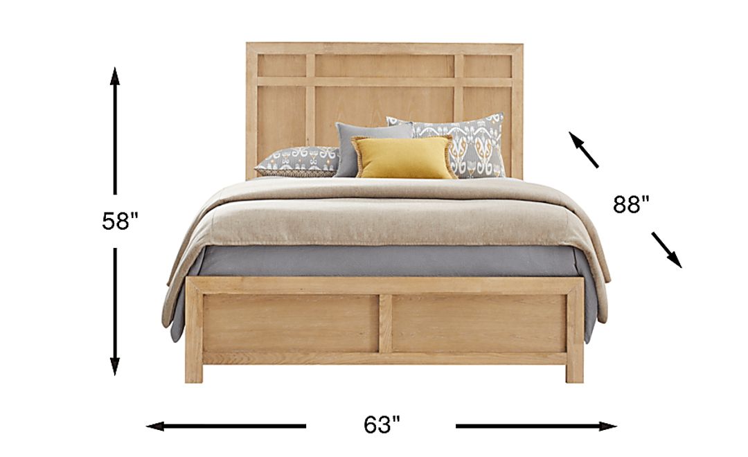Woodley Natural 3 Pc Queen Panel Bed