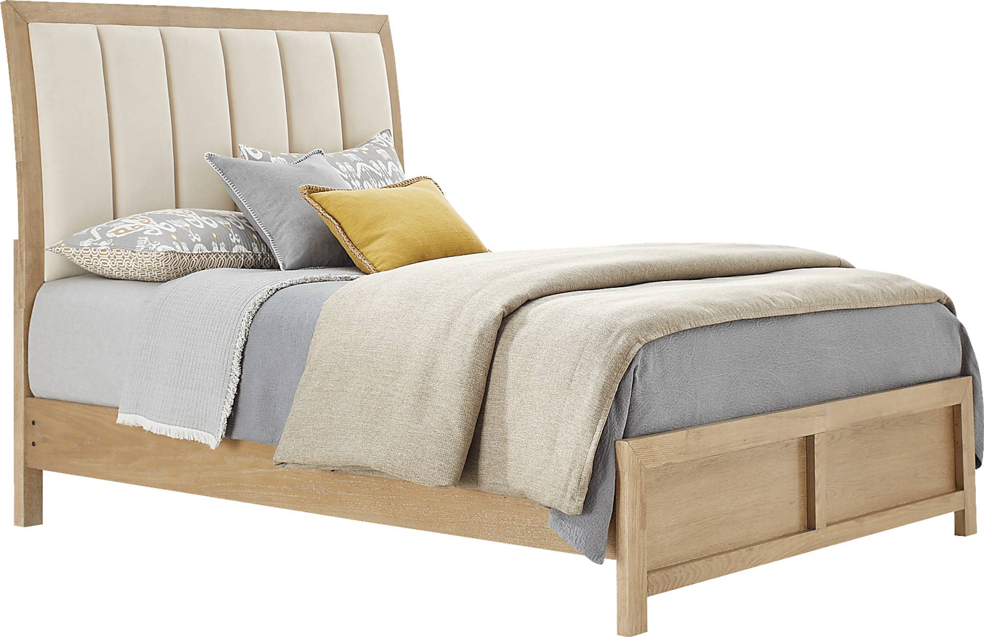 3 pc queen upholstered sleigh bed